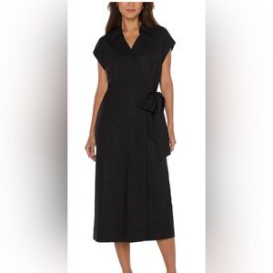 Liverpool Los Angeles Collared Wrap Midi  Dress Women’s size Medium